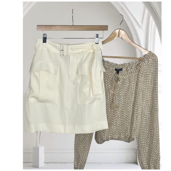 Worthington Cream Skirt with Belted Waist and Pockets 8 - Picture 1 of 6